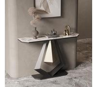 MESOVFCA Console Table for Entryway, Rectangular Sofa Table Behind The Couch, Narrow Console Table with Metal Frame, for Hallway, Entrance, Foyer, Living Room(Black B,120cm/47.2in)