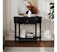 MESOVFCA Console Table with Storage, Wooden Rectangular Sofa Table Behind The Couch, Narrow Entryway Table with Storage Shelves, for Living Room, Couch, Hallway, Foyer(100cm/39.4in)