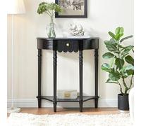 MESOVFCA Console Table with Storage, Wooden Rectangular Sofa Table Behind The Couch, Narrow Entryway Table with Storage Shelves, for Living Room, Couch, Hallway, Foyer(80cm/31.5in)