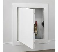 MESOVFCA Easy Install Metal Access Box, Attic Inspection Hatch Push to Open, Plumbing Access Panel for Wall or Ceiling(14x14in/35.6x35.6cm)