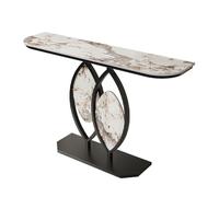 MESOVFCA Entryway Console Table with Metal Frame, Narrow Entryway Table with Storage Shelves, Small Sofa Table Behind The Couch, for Hallway, Entrance, Foyer, Living Room(Black B,150cm/59in)