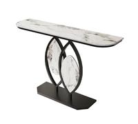 MESOVFCA Entryway Console Table with Metal Frame, Narrow Entryway Table with Storage Shelves, Small Sofa Table Behind The Couch, for Hallway, Entrance, Foyer, Living Room(Black C,100cm/39.4in)