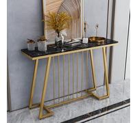 MESOVFCA Entryway Table, Console Table for Entryway, Small Sofa Table Behind The Couch, Narrow Entryway Table with Storage Shelves, for Living Room Hallway Entrance Foyer(Gold B,80cm/31.5in)