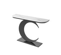 MESOVFCA Entryway Table, Rectangular Sofa Table Behind The Couch, Narrow Console Table with Metal Frame, for Hallway, Foyer, Entrance, Living Room, Easy to Assemble(Black,100cm/39.4in)