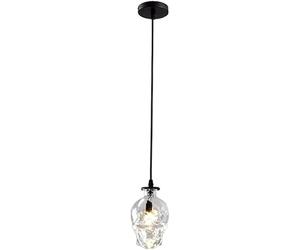 MESOVFCA Farmhouse Clear Glass Skull Pendant Light Industrial Ceiling Hanging Lamp Nordic Modern Gothic Chandelier for Bedroom Kitchen Island Boy Kids Bedroom Bedside Restaurant Cafe Bar