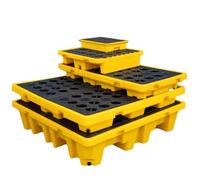 MESOVFCA Industrial Spill Containment Pallet with Flat Top Grating - Heavy-Duty Storage Solution for Hazardous Materials and Chemical Safety Management