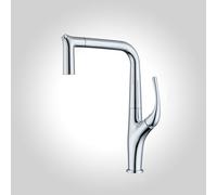 MESOVFCA Kitchen Taps with Pull Out Spray Brass Chrome Kitchen Sink Faucet, Water Tap Spray Head 360 Swivel Sprayer (Chrome)