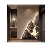 MESOVFCA LED Landscape 3D Wall Art Decor with Mountains and Rivers Oriental Decor 3D Wall Painting with Lights Illuminated Entryway Mural Chinese Wall Sculptures