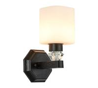 MESOVFCA LED Wrought Iron Crystal Single Head Wall Lamp Bedroom Living Room Background Wall - Modern Minimalist Wall Lamp