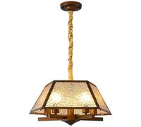 MESOVFCA Mid Century Modern Iron Pendant Light Water Ripple Acrylic Bedside Reading Lamp Retro Octagonal Antique Bronze Light Fixture for Dining Room Kitchen Island Foyer Living Room Lighting