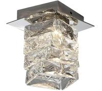 MESOVFCA Mini Modern Crystal Chandeliers Flush Mount Ceiling Light Fixture Chrome LED Hallway Ceiling Light Nordic Small Closet Close to Ceiling Light for Porch Entry Foyer Bathroom Kitchen Island