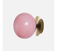 MESOVFCA Modern Cream Glass Wall Sconce Bauhaus Art Wall Light Fixture Nordic Retro Hardwired Metal Wall Lamp 7 Inch Globe Kids Room Bedroom Bedside Wall Mount Lights, Milk White/Cream/Cream Pink