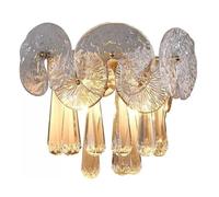 MESOVFCA Modern LED Wall Light Luxury K9 Crystal Wall Sconce with Clear Glass Petal & Teardrop Design Romantic Wall Lamp for Bedroom Living Room Hallway Hotel Villa Lighting