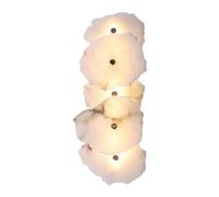 MESOVFCA Modern Luxury Marble Wall Sconce - Elegant White Alabaster & Glass Wall Light, Long Linear Design for Bedside, Living Room, Bedroom, Bathroom, Hallway - Perfect for Luxury Hotels & Porches