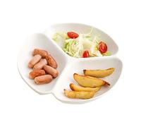 MESOVFCA Portion Control Plate，Divided Dinner Plate with 3 Sections, Veggies Fruits Snack Serving Platter， Adults for Bariatric, Diabetic, Camping & Lunch Use(White)