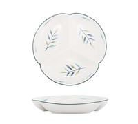 MESOVFCA Portion Control Plate for Weight Loss, 7'' 8'' 9' Inch Round Divided Plates for Dinner, 3 Compartment Plates Suitable for Balanced Eating, Microwave & Dishwasher Safe(A,9in)