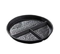 MESOVFCA Rectangle/Round Divided Dinner Plate, Portion Control Plate for Balanced Diet, Reusable Ceramic Plates, for Picnics, Camping, Parties and Kitchen(Black & White)(Black,A)