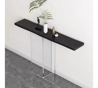 MESOVFCA Solid Wood Console Table, Small Sofa Table Behind The Couch, Farmhouse Feel Console Table for Entryway, for Living Room Hallway Entrance Foyer(Black,140cm/55.1in)