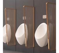 MESOVFCA Urinal Divider, Waterproof Men's Urinal Divider Partition, Wall-Mounted Urinal Accessories with Accessories, Code for Schools/Shopping Malls/Public Places/Hotel(Gold,2pcs)