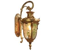 MESOVFCA Vintage Outdoor LED Wall Lantern, Retro Waterproof Wall Sconce, E27 Moisture-Proof Fixture for Porch, Aisle, Villa, Patio Lighting - European Antique Design (Black, 31cm)