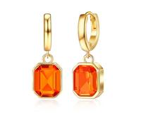 Mesovor 14K Gold Plated Crystal Hoop Earrings Hypoallergenic for Women