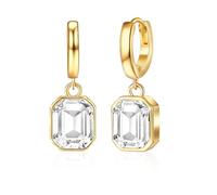 Mesovor 14K Gold Plated Crystal Hoop Earrings Hypoallergenic for Women