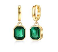 Mesovor 14K Gold Plated Crystal Hoop Earrings Hypoallergenic for Women