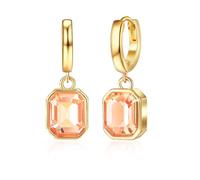 Mesovor 14K Gold Plated Crystal Hoop Earrings Hypoallergenic for Women