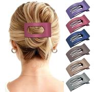 Mesovor 6 Pack Flat Claw Clips for Women, Strong Hold French Flat Hair Clips for Thick Thin Hair | 3.94" Nonslip Large Square Lay Flat Hairclips (Morandi Matte)