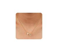 Mesovor A-Z Bubble Letters Cubic Zirconia Initial Gold Necklace for Women, 18K Gold Plated Balloon Heart Personalised Necklace Jewelry Gifts for family Mother Sister Wife (Letter-E)