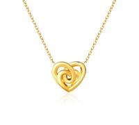 Mesovor Gold Entwined Heart Necklace for Women, 18K Gold Plated Jewelry | Love Pendant Necklace with Sparkling Tiny Cubic Zirconia, Gifts for Wife Mom Her (Love-Gold)