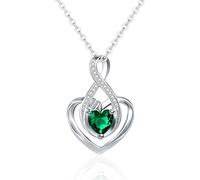 Mesovor Sterling Silver Plated Infinity Heart Pendant Necklace for Women
