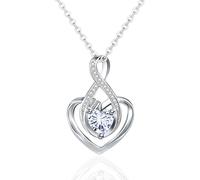 Mesovor Sterling Silver Plated Infinity Heart Pendant Necklace for Women