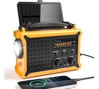 Mesqool Wind Up Radio with Solar & Hand Crank Charging, 5-Way Powered AM/FM Emergency Radio with 12000mAh Rechargeable Battery, IPX6 Water-Resistant, SOS Alarm, 5W Torch for Camping, Hiking