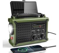Mesqool Wind Up Radio with Solar & Hand Crank Charging, AM/FM Emergency Radio with 12000mAh Rechargeable Battery, 8500mm² Large Solar Panel, 5W Flashlight & 120dB Emergency SOS for Camping, Hiking