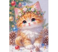 Mesribandy 5D Diamond Art Painting Kit Cute Kitten DIY Full Drill Diamond Crystal Rhinestone Painting for Kids Adults Beginners Home Wall Decor 50x70 cm