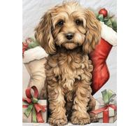 Mesribandy 5D Diamond Art Painting Kit Poodle DIY Full Drill Diamond Crystal Rhinestone Painting for Kids Adults Beginners Home Wall Decor 50x70 cm