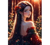 Mesribandy 5D Diamond Art Painting Kit Pretty Girl DIY Full Drill Diamond Crystal Rhinestone Painting for Kids Adults Beginners Home Wall Decor 40x50 cm
