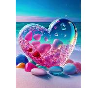 Mesribandy Stamped Cross Stitch Kits 11CT Pre-Printed Embroidery Kit Coloured Crystal Stones DIY Adult Beginners Home Decoration 50x70 cm