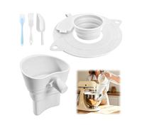 Mess Free Flour Funnel Set-Silicone Collapsible Pouring Shield Attachment for Stand Mixer (4.5-5 Qt)