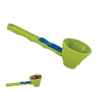 Mess Free Measuring Funnel, 2 in 1 Sliding Scoop Funnel Kitchen Tools for Protein Powder, Spill-Proof Measuring Scoop Converts to Funnel with Sliding Base, Funnel Scoop Gym (Green)