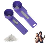 Mess-Free Powder Scoop with Sliding Funnel Design, Easy Dispensing Tool for Protein, Coffee, Milk, and Other Powders, Universal Filling Spoon for Bottles or Containers (Purple)
