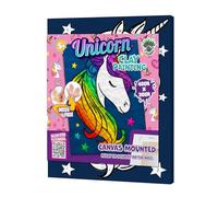 Mess-Free Unicorn Clay Painting Kit, Air Dry Clay Modelling Kit, Sensory 3D Canvas Fun Arts and Crafts Kit for Kids, Pre-Framed 40x30cm with Tools & Idea Guide - Fun, Hands-On Gift for Creativity