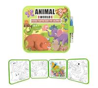 Mess Free Water Colouring Book,Montessori Mess Free Colouring Book with Pen,Reusable Water Magic Colouring Book,Just Add Water to Reveal Vibrant Colors,Water Painting Books for Kids (Animals)