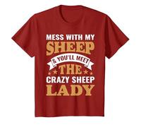 Mess with My Sheep & You'll Meet The Crazy Sheep Lady T-Shirt, Youth, Cranberry Red, 2T