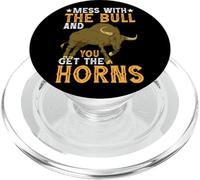 Mess With The Bull And You Get The Horns Be Brave - PopSockets PopGrip for MagSafe