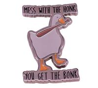 Mess With The Honk You Get The Bonk Enamel Pin Funny Goose Brooch Badge Cartoon Funny Animal Brooch Pin Jewelry Gift