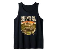 Mess with The Meat Get The Pork Funny Smoker Grilling Tank Top