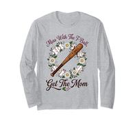 Mess with The T-Ball Get Mom Daisy Wreath Art Long Sleeve T-Shirt