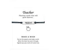 Message Beads Moon In Black Jewelry Teach Card bracelet bracelet for teacher blessing card inspirational jewelry earrings Natural Steel Gift Small Silver Jewelry, one size, Metal, No Gemstone